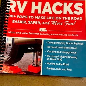 RV HACKS Spiral bound hand book.